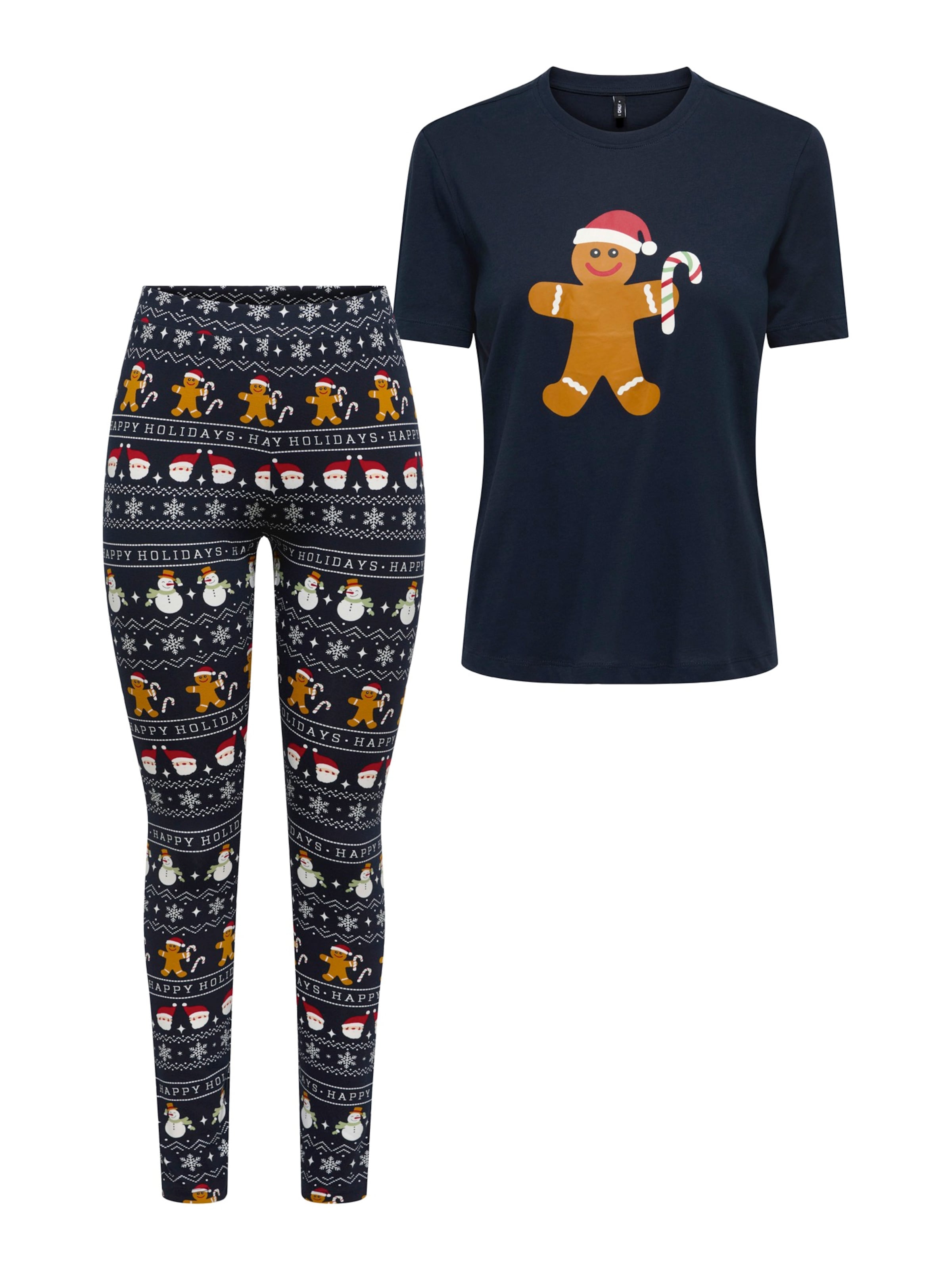 ONLY - Pijama 'ONLXmas Elfi' em azul: frente