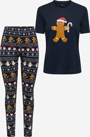 ONLY Pižama 'ONLXmas Elfi' | modra barva: sprednja stran