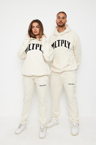 Multiply Apparel Μπλούζα φούτερ 'Embroidery' σε μπεζ: μπροστά