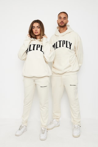 Multiply Apparel Sweatshirt  'Embroidery' in Beige: predná strana