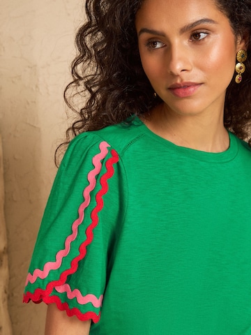 love & roses Majica | zelena barva