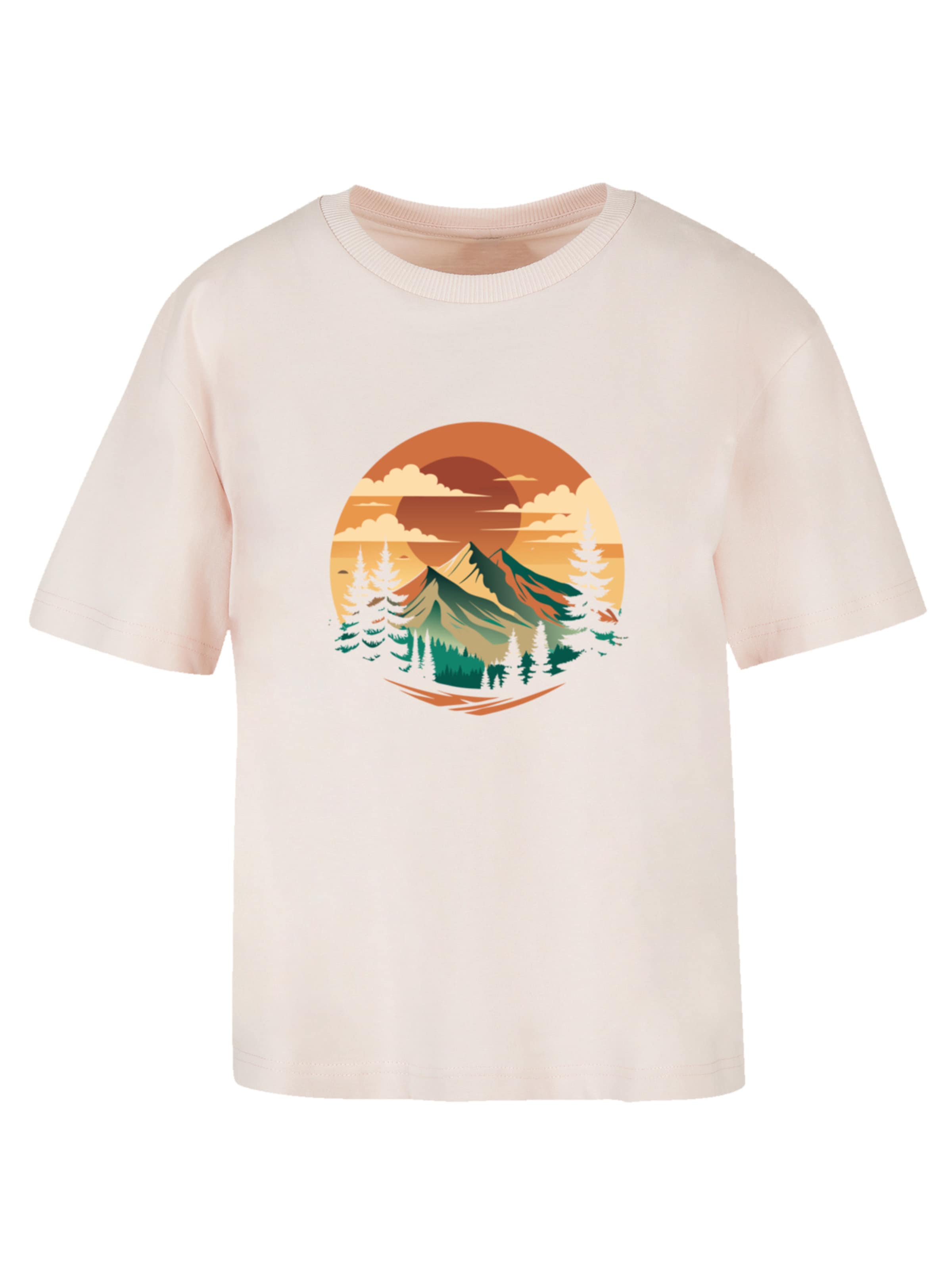 F4NT4STIC Shirt 'Sonnenuntergang Berglandschaft' in Pink: front