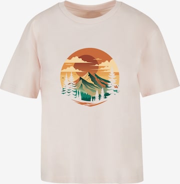T-shirt 'Sonnenuntergang Berglandschaft' F4NT4STIC en rose : devant
