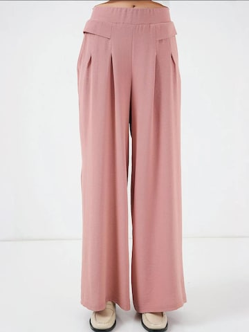 Wide leg Pantaloni con pieghe di Bigdart in rosa: frontale