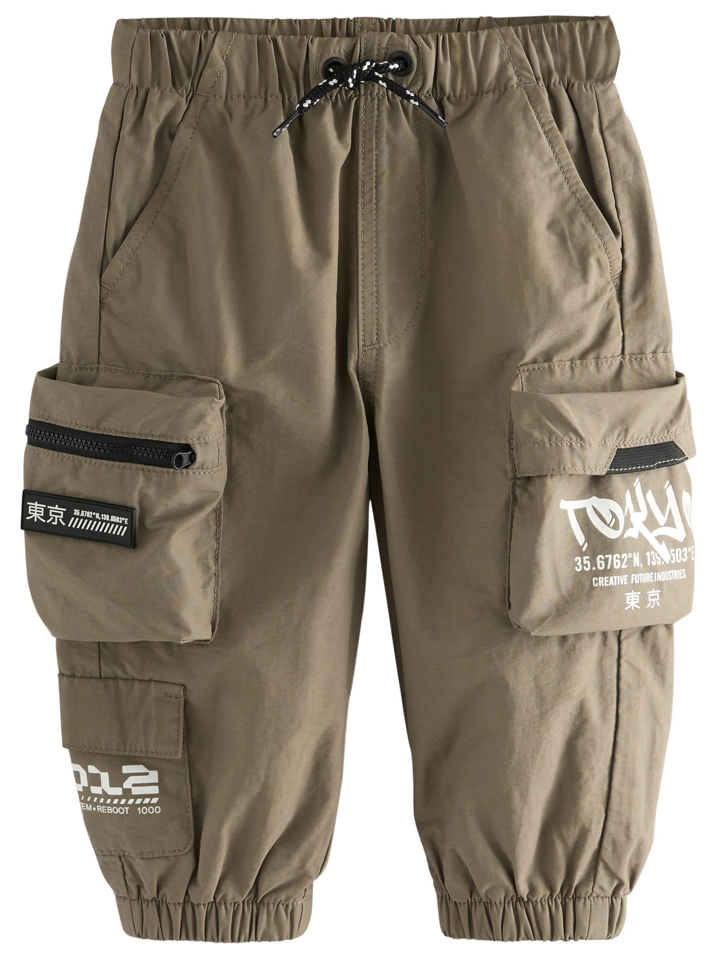 Next Tapered Pants in Brown: front