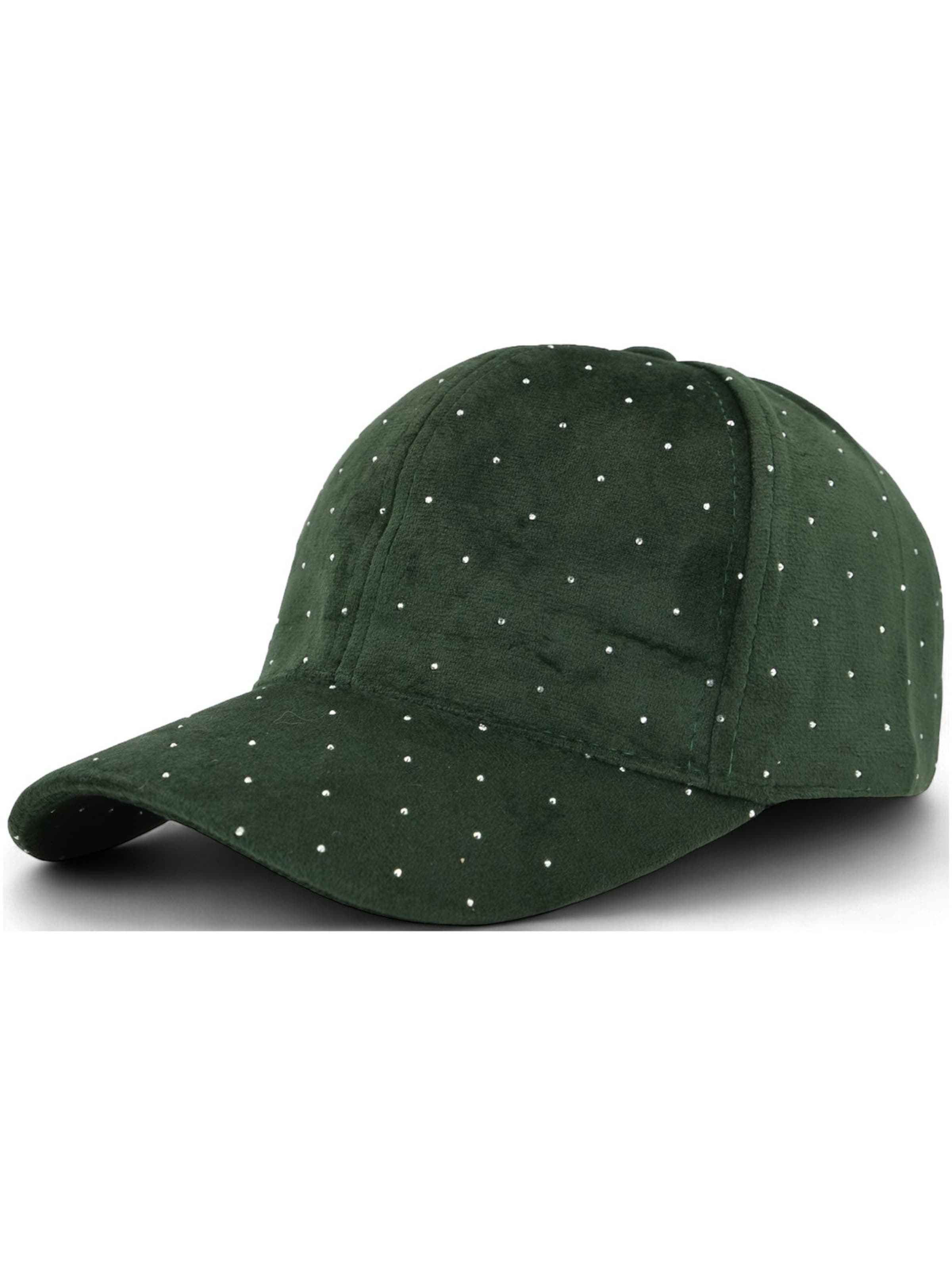 styleBREAKER Cap 'Samt Baseball Cap mit Strass'‌‌‌‌‌‌‌‌ in Grün: Vorderseite