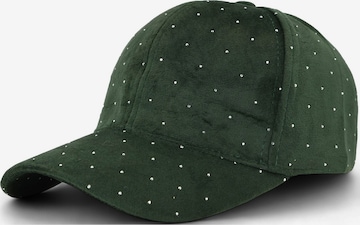 styleBREAKER Cap 'Samt Baseball Cap mit Strass' in Grün: Vorderseite