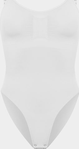 cfab (formerly creamy fabrics) Shapingbody 'Bodysuit Sculpting Shapewear mit Slip' in Wit: voorkant