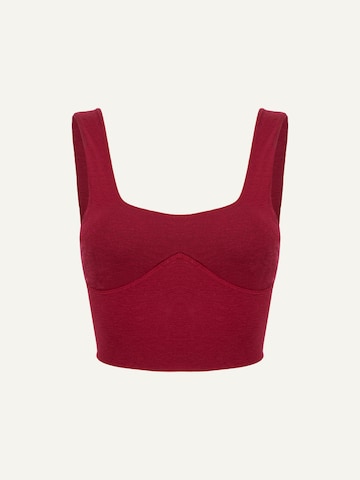 ZUBEK T-shirt Sports Bra in Red: front