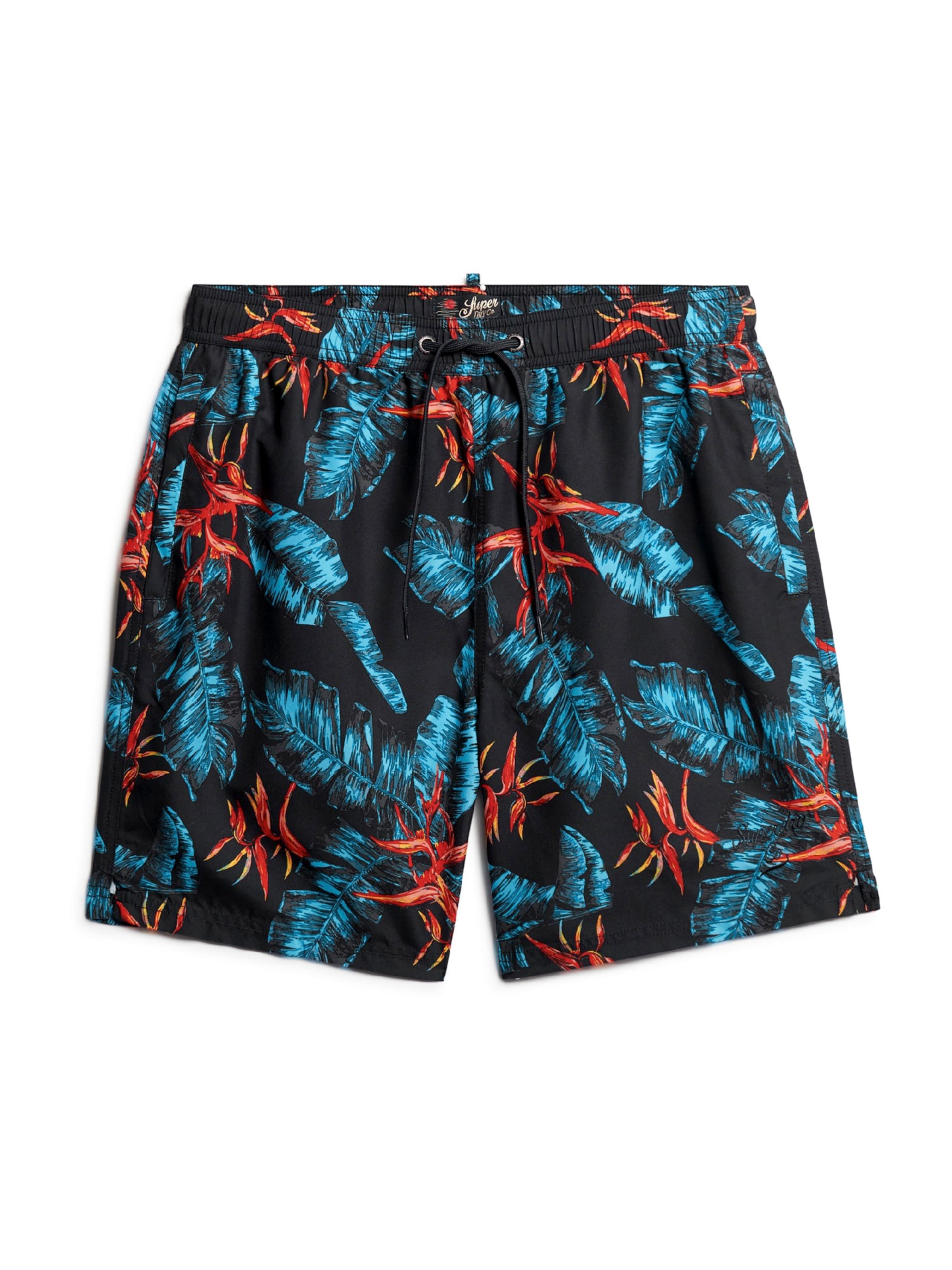 Superdry & Co Kratke kopalne hlače | črna barva: sprednja stran