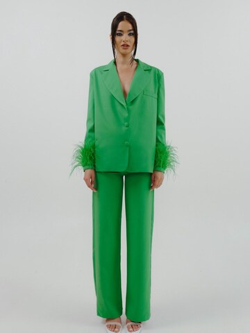 CACTUS THE BRAND Wide leg Broek 'Cactus the Brand, Pantaloni eleganti cu decupaj, Verde, XS' in Groen: voorkant