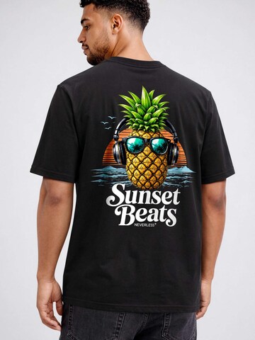 Neverless Shirt 'Sunset Beats' in Black