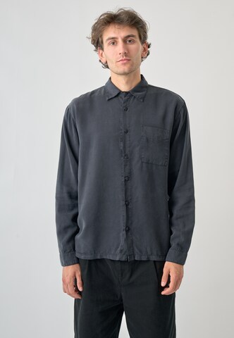 Cleptomanicx Regular Fit Langarmhemd 'Easy' in Grau: Vorderseite