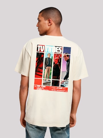 F4NT4STIC Shirt 'TV Times Patrick McGoohan The Prisoner 1967 Cover' in Beige: voorkant