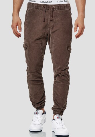 INDICODE JEANS Regular Cargo Pants ' Walker ' in Brown: front