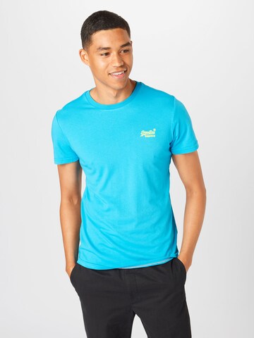 Superdry Regular Fit T-Shirt in Blau: predná strana