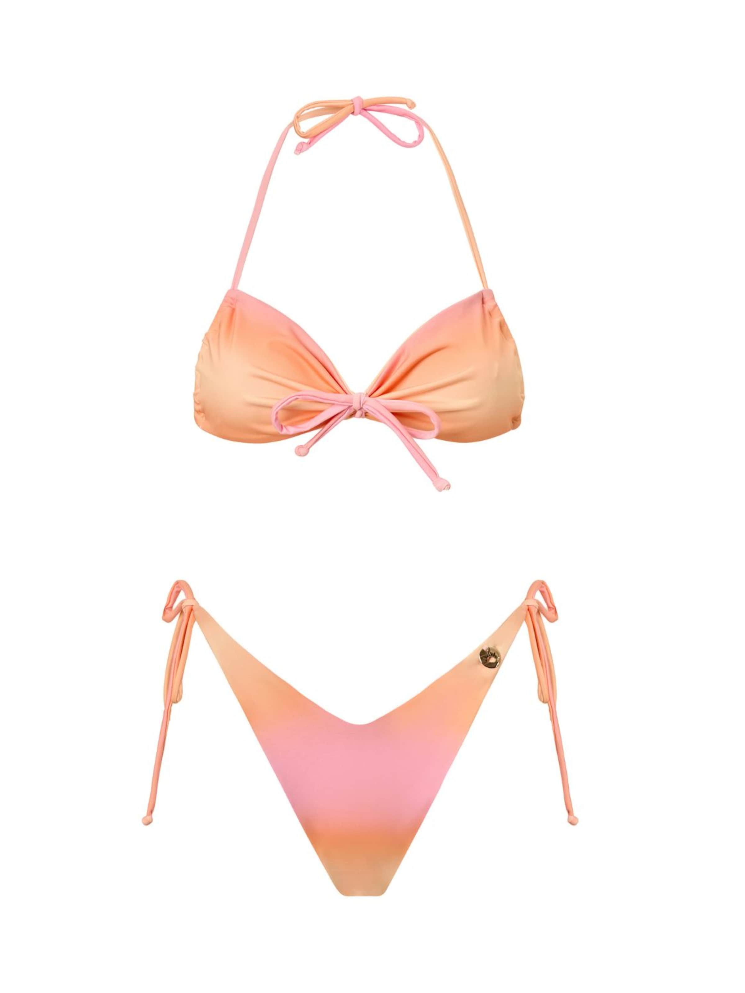Acuarela Brand - Bandeau Bikini 'Aura' en naranja: frente