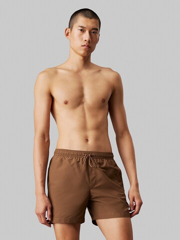 Calvin Klein Swimwear Swimming shorts in Brown: front