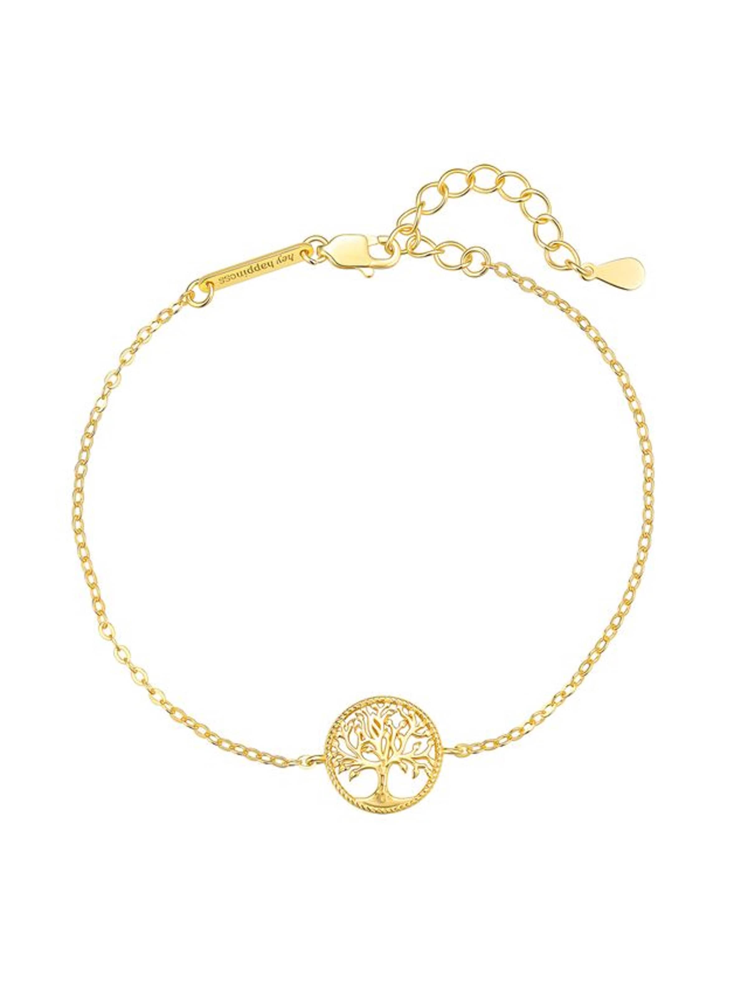 Braccialetto 'Life Flow' di Hey Happiness in oro: frontale