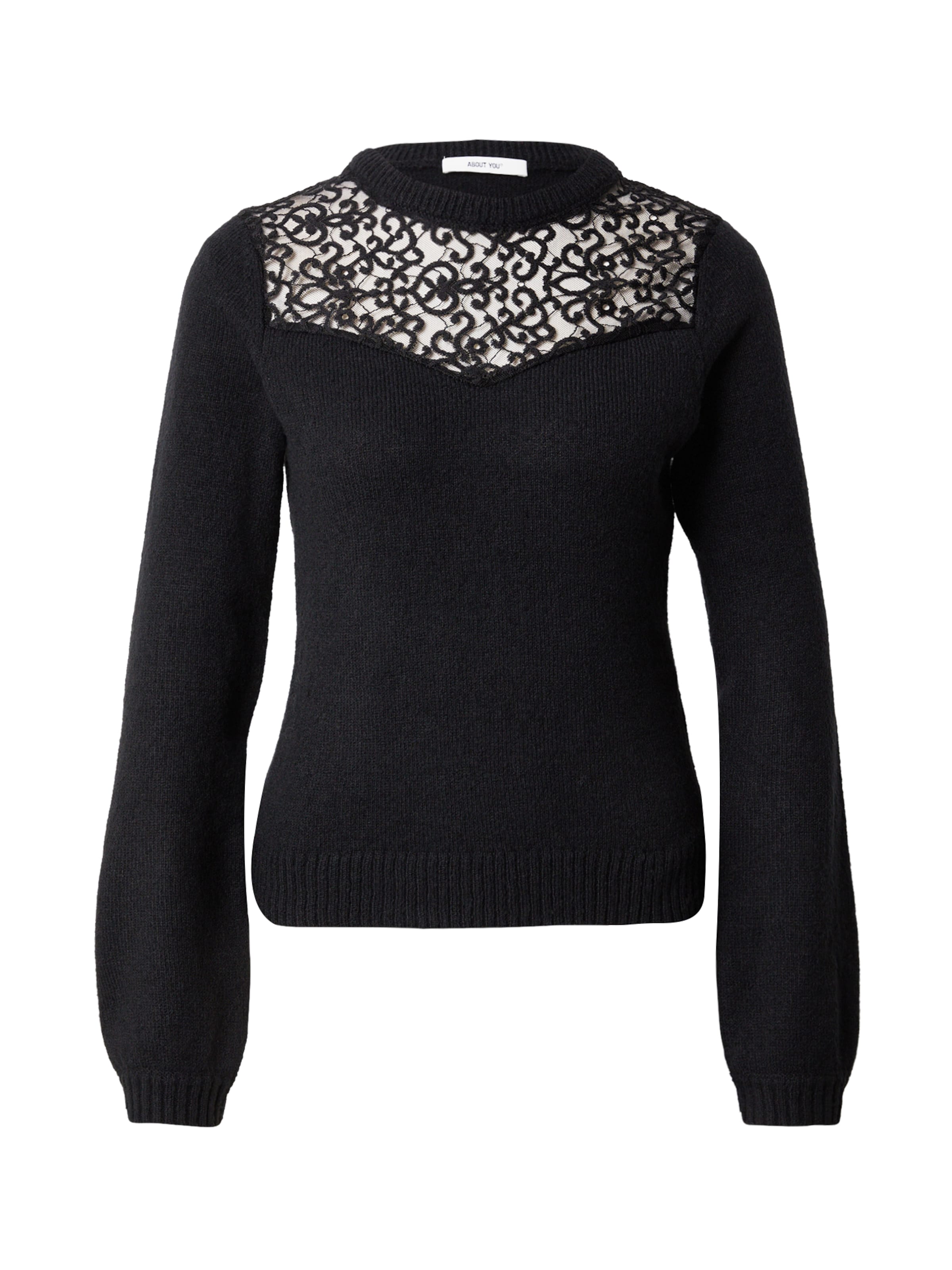 ABOUT YOU Πουλόβερ 'Sunny' σε μαύρο: μπροστά