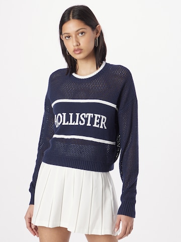 HOLLISTER Sweter w kolorze niebieski: przód