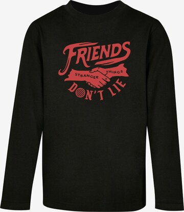 ABSOLUTE CULT Shirt 'Stranger Things - Friends Dont Lie' in Zwart: voorkant