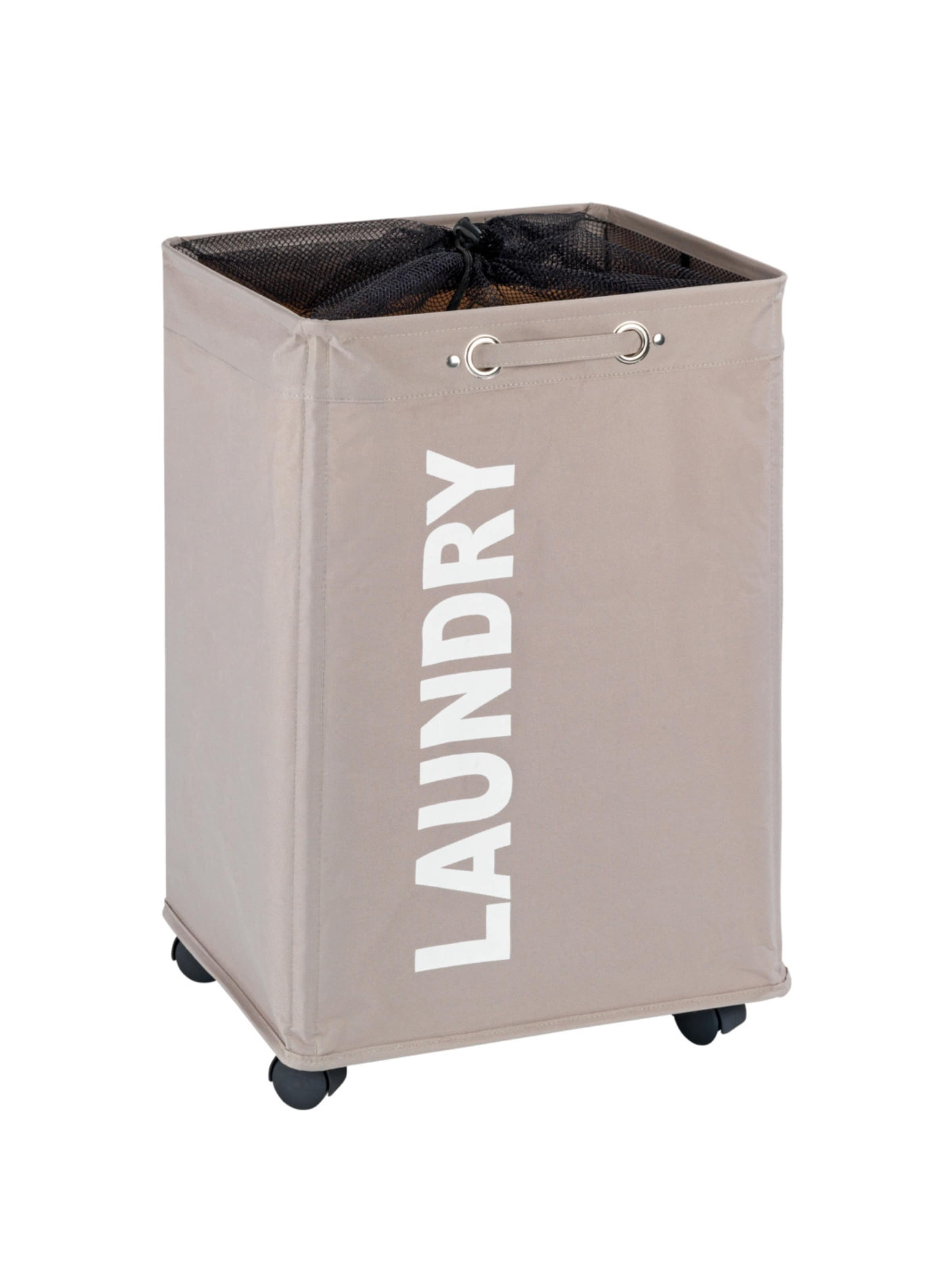 Wenko Wäschebehälter 'Quadro' in Grau: Vorderseite