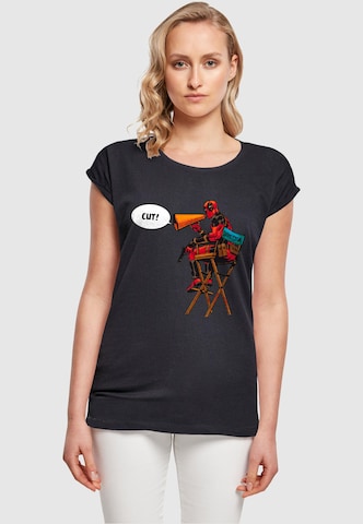 ABSOLUTE CULT T-Shirt 'Deadpool - Directors Chair' in Blau: Vorderseite