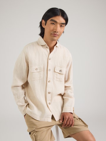 Fit confort Chemise Bruun & Stengade en beige : devant