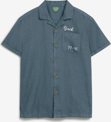 Superdry Regular fit Button Up Shirt in Blue: front