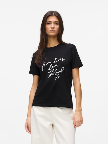 Karl Lagerfeld Μπλουζάκι 'With Love' σε μαύρο: μπροστά