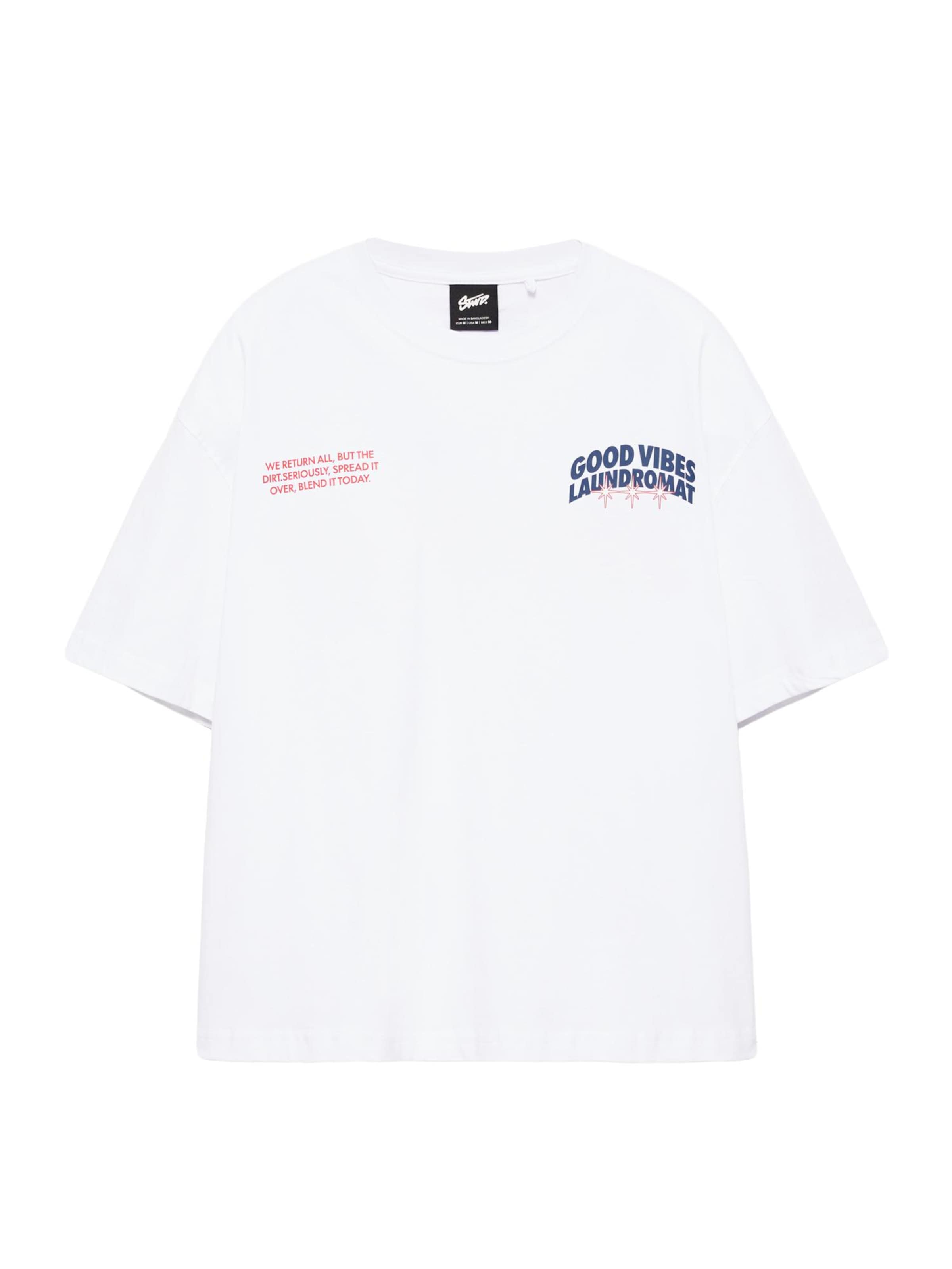 Pull&Bear Tričko 'COMMUNITY PLAYER' ve velikosti XS - modrá / červená / bílá, Produkt