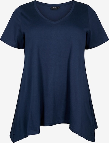 Zizzi Shirt 'VDANNA' in Blauw: voorkant