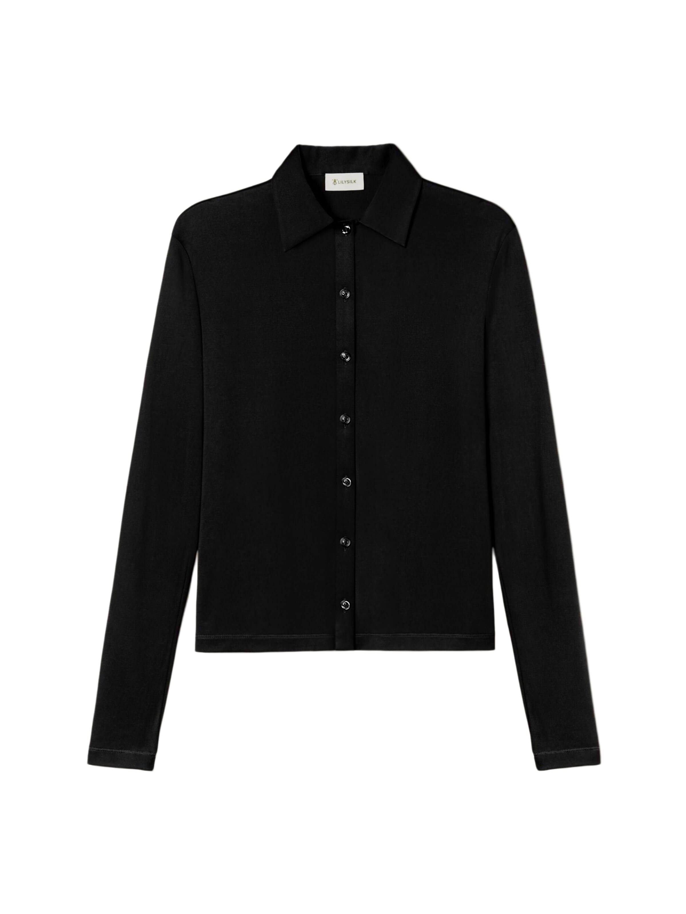 Lilysilk Blouse in Zwart: voorkant