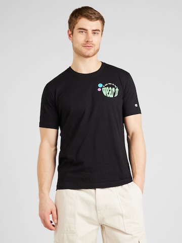 T-Shirt Champion Authentic Athletic Apparel en noir : devant