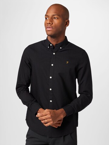 FARAH Regular fit Button Up Shirt 'BREWER' in Black: front