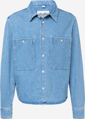 Coupe regular Chemise Studio Seidensticker en bleu : devant