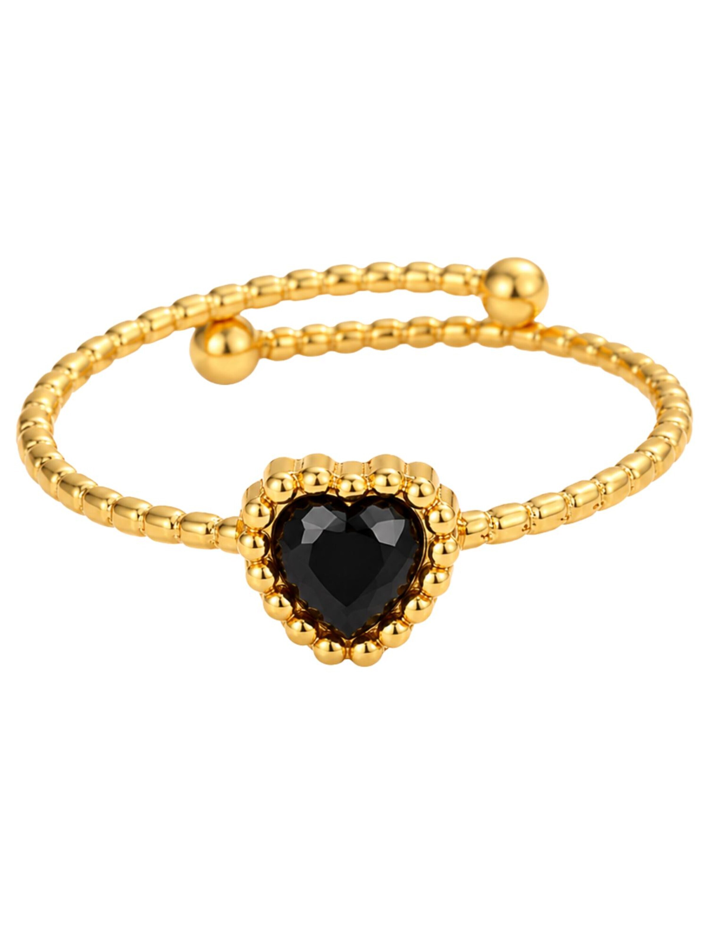 Pure Schmuck Ring 'Garden Heart | Bridgerton' in Black: front