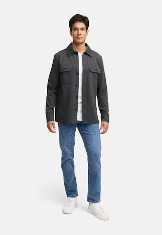 INDICODE JEANS Comfort fit Button Up Shirt 'Nello' in Grey