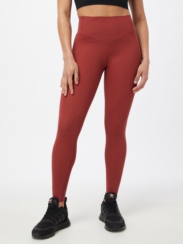 HKMX Skinny Workout Pants 'Make Me Zen' in Red: front