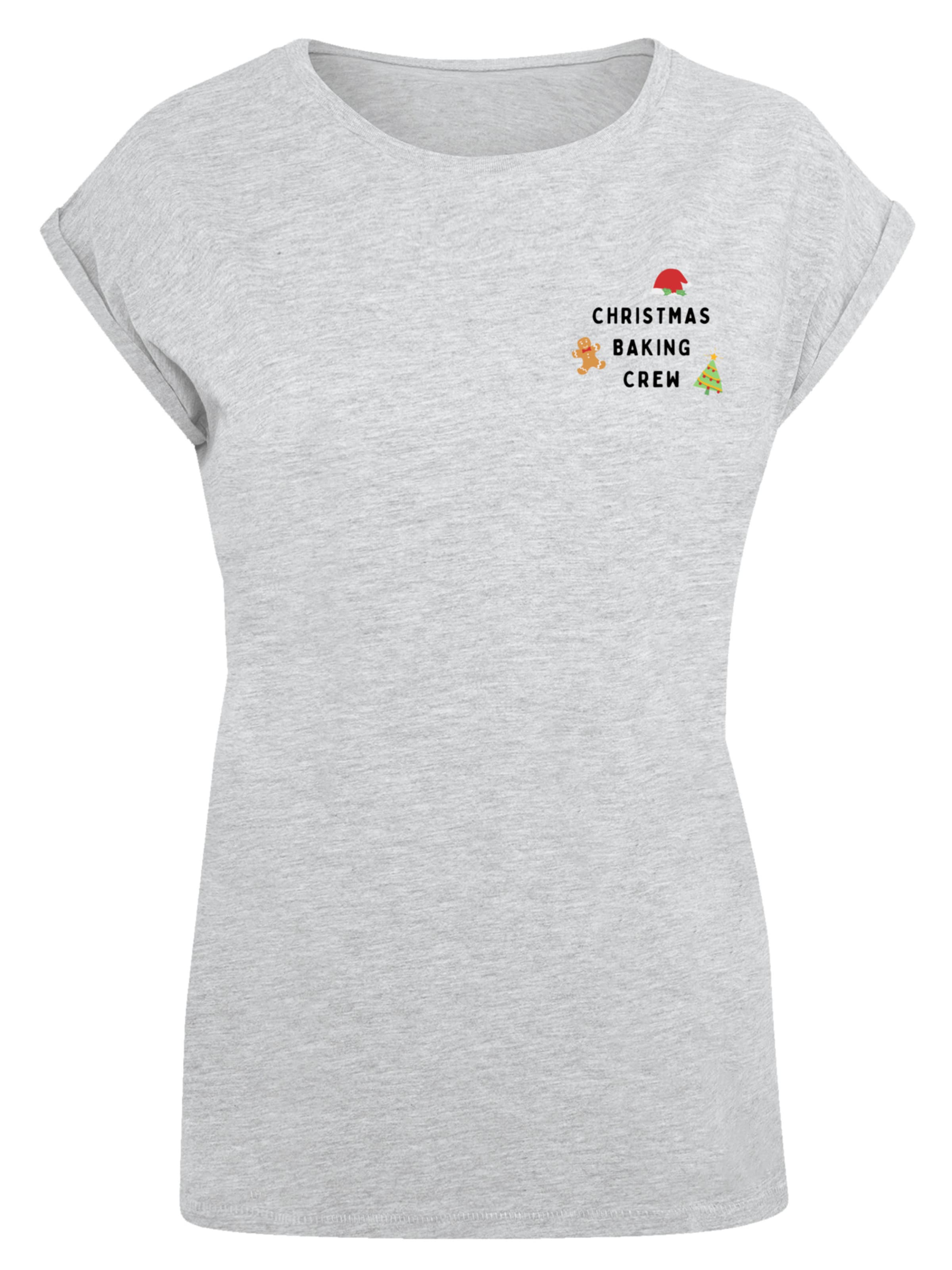 F4NT4STIC T-Shirt 'Christmas Baking Crew' in grau / rot / schwarz, Produktansicht