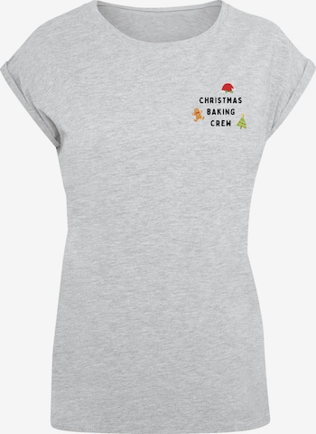 F4NT4STIC Shirt 'Christmas Baking Crew' in Grey: front