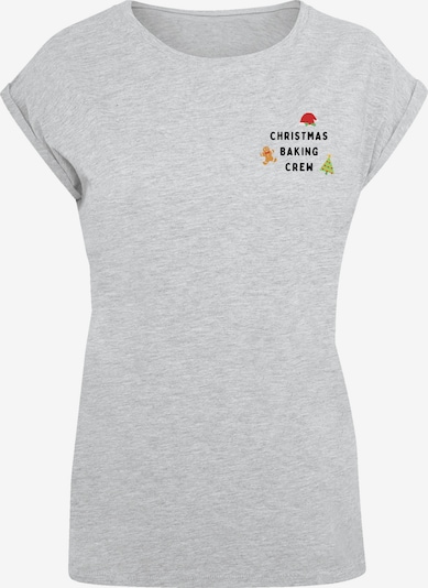 F4NT4STIC T-shirt 'Christmas Baking Crew' en gris / rouge / noir, Vue avec produit
