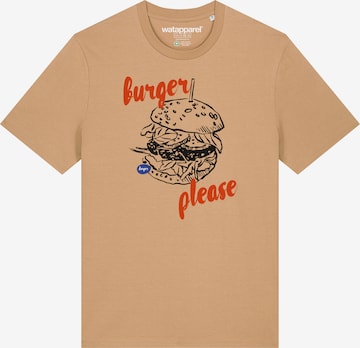 Maglietta 'Burger Please' di Watapparel in beige: frontale
