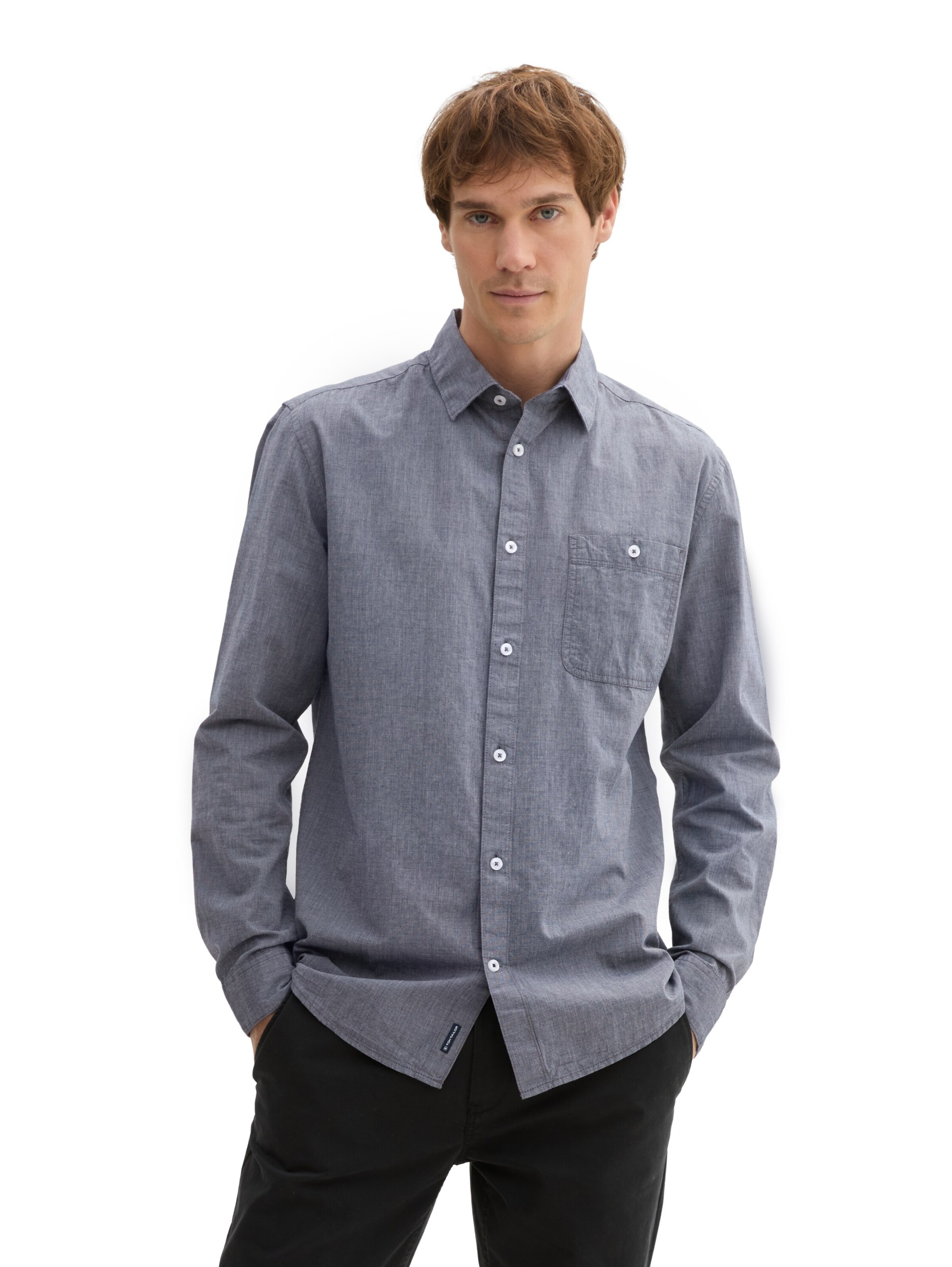 TOM TAILOR Regular fit Button Up Shirt in Blue: front