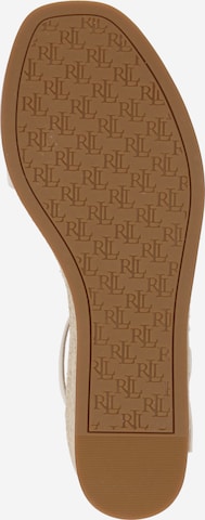 Sandale cu baretă 'LEONA WEDGE' de la Lauren Ralph Lauren pe alb