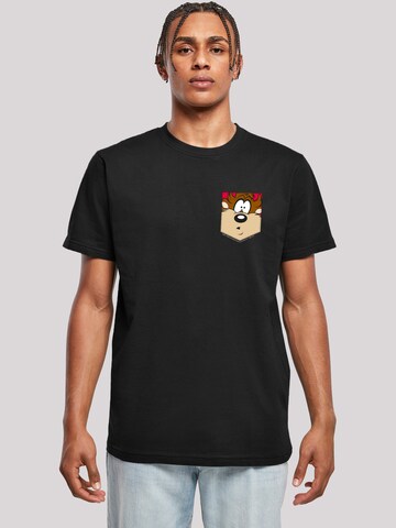 F4NT4STIC T-Shirt 'Looney Tunes Tasmanian Devil' in Schwarz: predná strana