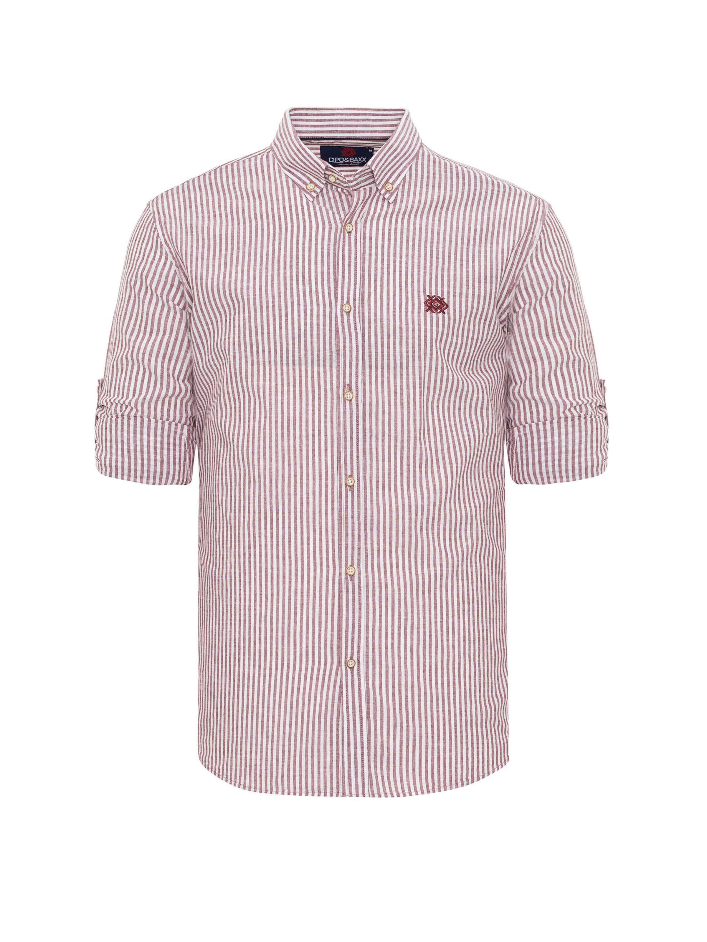 Coupe slim Chemise 'CH194' CIPO & BAXX en rouge