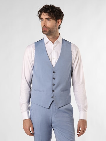 Finshley & Harding Slimfit Gilet ' Alameda ' in Blauw: voorkant