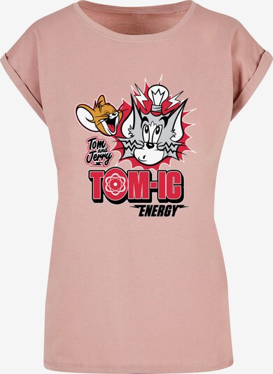ABSOLUTE CULT T-shirt 'Tom And Jerry - Tomic Energy' en rose ancienne / rouge / noir / blanc, Vue avec produit